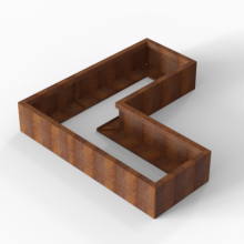 Plantenbak Module+ Corten L-vorm 60x150x150x28cm