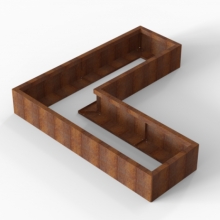 Bloembak Module+ Corten L-vorm 60x180x180x28cm