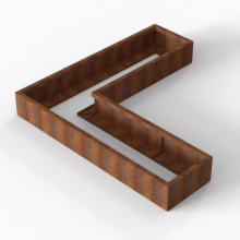 Plantenbak Module+ Corten L-vorm 60x210x210x28cm