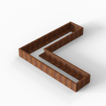 Plantenbak Module+ Corten L-vorm 60x240x240x28cm