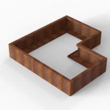 Plantenbak Module+ Corten L-vorm 90x150x150x28cm