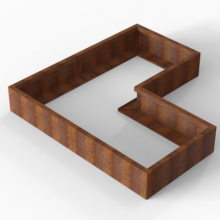 Bloembak Module+ Corten L-vorm 90x180x180x28cm