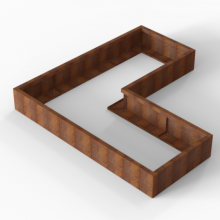 Plantenbak Module+ Corten L-vorm 90x210x210x28cm