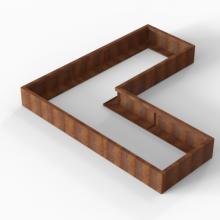 Bloembak Module+ Corten L-vorm 90x240x240x28cm