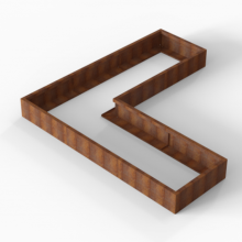 Bloembak Module+ Corten L-vorm 90x270x270x28cm