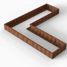 Plantenbak Module+ Corten L-vorm 90x300x300x28cm