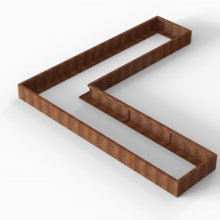 Bloembak Module+ Corten L-vorm 90x360x360x28cm