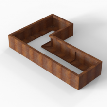 Bloembak Module+ Corten L-vorm 60x120x180x28cm