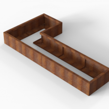 Bloembak Module+ Corten L-vorm 60x120x240x28cm