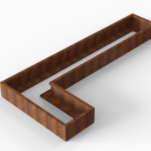 Plantenbak Module+ Corten L-vorm 60x330x150x28cm