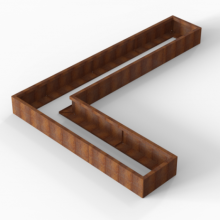 Plantenbak Module+ Corten L-vorm 60x330x240x28cm