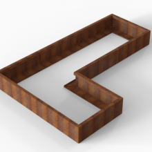 Bloembak Module+ Corten L-vorm 90x270x180x28cm