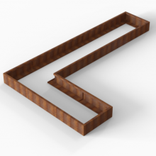 Bloembak Module+ Corten L-vorm 90x450x270x28cm