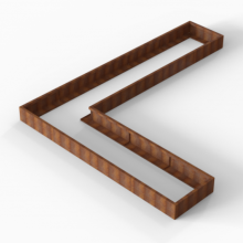 Plantenbak Module+ Corten L-vorm 90x450x360x28cm