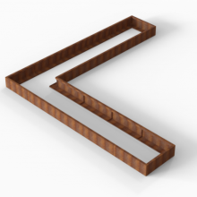 Plantenbak Module+ Corten L-vorm 90x450x450x28cm
