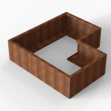 Plantenbak Module+ Corten L-vorm 90x150x150x42cm