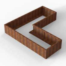 Bloembak Module+ Corten L-vorm 90x240x240x42cm