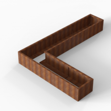 Plantenbak Module+ Corton L-vorm 60x330x240x42cm