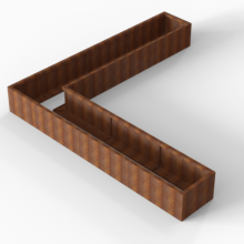 Plantenbak Module+ Corten L-vorm 60x330x330x42cm
