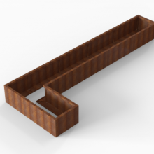 Plantenbak Module+ Corten L-vorm 60x420x150x42cm