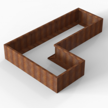 Plantenbak Module+ Corten L-vorm 90x270x180x42cm