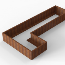 Plantenbak Module+ Corten L-vorm 90x360x180x42cm