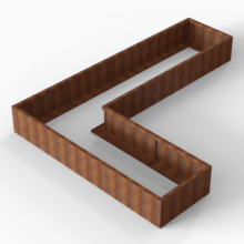 Plantenbak Module+ Corten L-vorm 90x360x270x42cm