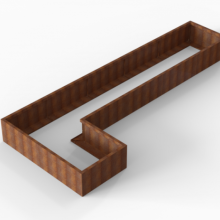 Bloembak Module+ Corten L-vorm 90x450x180x42cm