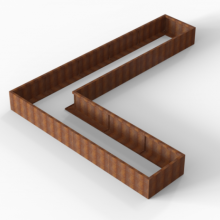 Plantenbak Module+ Corten L-vorm 90x450x360x42cm