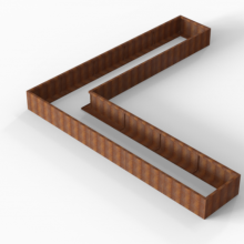 Plantenbak Module+ Corten L-vorm 90x450x450x42cm