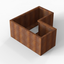 Bloembak Module+ Corten L-vorm 60x120x120x56cm