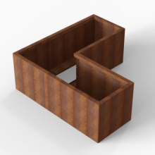 Plantenbak Module+ Corten L-vorm 60x150x150x56cm