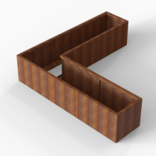 Plantenbak Module+ Corten L-vorm 60x240x240x56cm