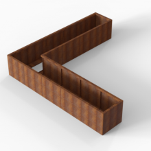 Plantenbak Module+ Corten L-vorm 60x300x300x56cm