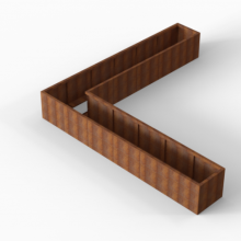 Plantenbak Module+ Corten L-vorm 60x360x360x56cm