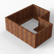 Bloembak Module+ Corten L-vorm 90x150x150x56cm
