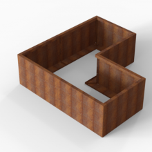Bloembak Module+ Corten L-vorm 90x180x180x56cm