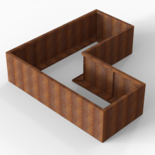 Bloembak Module+ Corten L-vorm 90x210x210x56cm
