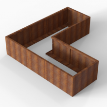 Bloembak Module+ Corten L-vorm 90x240x240x56cm