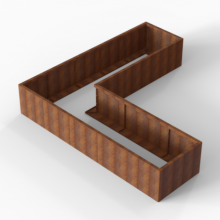Plantenbak Module+ Corten L-vorm 90x300x300x56cm