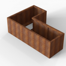 Bloembak Module+ Corten L-vorm 60x120x180x56cm