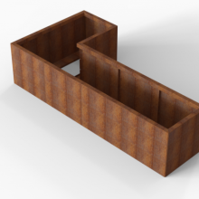 Bloembak Module+ Corten L-vorm 60x120x240x56cm