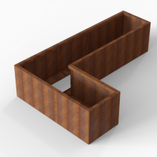 Plantenbak Module+ Corten L-vorm 60x240x150x56cm
