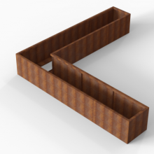 Plantenbak Module+ Corten L-vorm 60x330x330x56cm