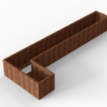 Bloembak Module+ Corten L-vorm 60x420x150x56cm