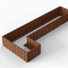 Bloembak Module+ Corten L-vorm 90x450x180x56cm