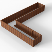 Plantenbak Module+ Corten L-vorm 90x450x360x56cm