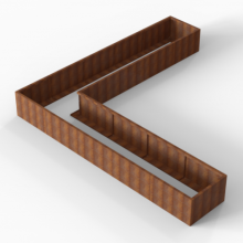 Plantenbak Module+ Corten L-vorm 90x450x450x56cm