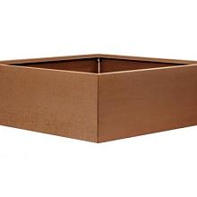 Bloembak Corten vlak 120x120x40cm