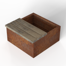 Zitbank Grenen waxed recht 120x45,5cm